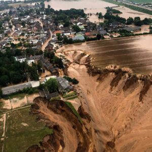 A massive sinkhole formed because of Europe floods